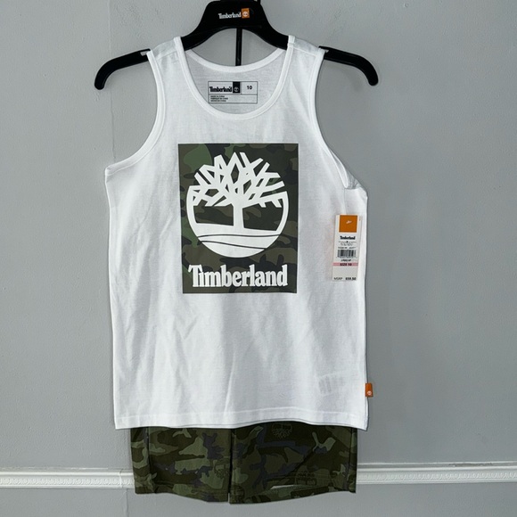 Timberland Other - Timberland 2 Piece Set Sleeveless T-Shirt & Camo Short